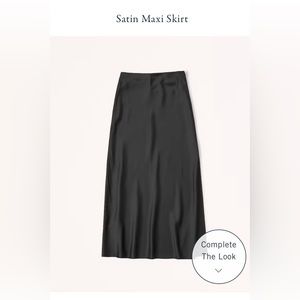 Abercrombie and Fitch Black Satin Maxi Skirt Large Petite